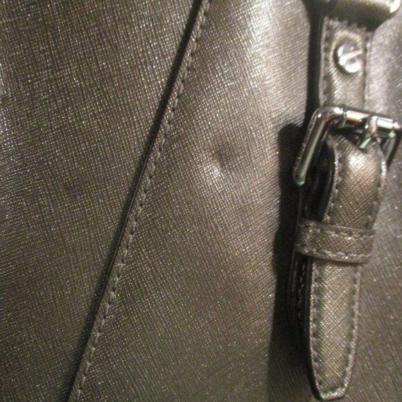 Michael Kors Ciara metallic silver Nickel  large satchel & wallet - Picture 7 of 15